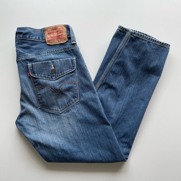 Levi's Men's Flap Pocket 514 Slim Straight Medium Blue Jeans 34 x 30 - Picture 1 of 13